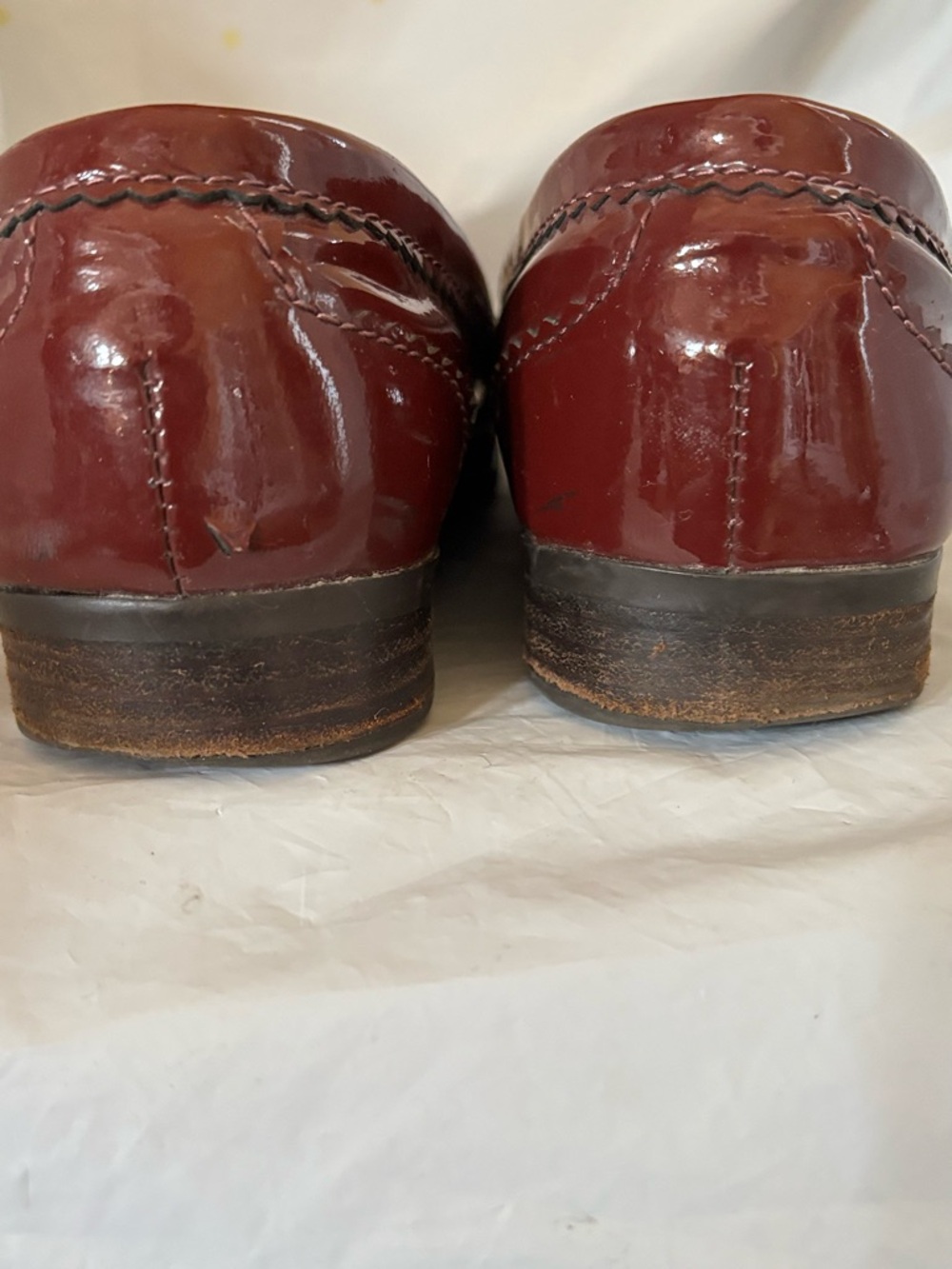 Polo by Ralph Lauren Women's Burgundy Patent Leather Loafers - Picture 6 of 7
